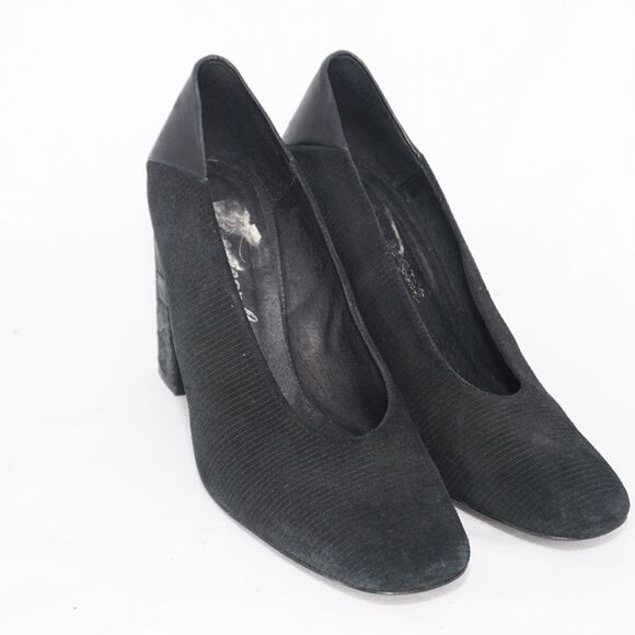 Free People Black Chunky Block Heels, Size 40 - Picture 8 of 8